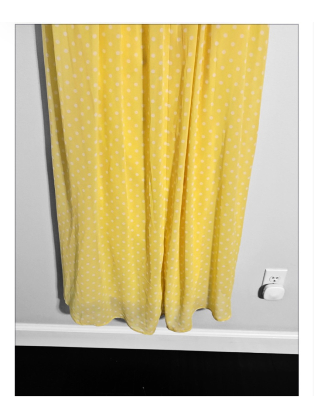 Plus Size Yellow Spotted Midi Dress - Elegant Strappy Summer Style - Picture 7 of 10